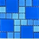 Мозаика стеклянная Aquaviva Cristall Dark Blue DCM305, мозаика комбинированная 23 / 48 мм, лист 300 x 300 мм – арт. DCM305