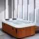 Гидромассажный СПА-бассейн Jazzi Pool Miami 335C, 205 x 155 x 77 см, 3 места, 1 лежак, чаша акрил 02 (White Pearlcent), панели Chocolate, Wi-Fi, подсветка RGB