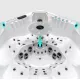 СПА-бассейн Joyee SPA Lincoln - R, 1350 л, 230 х 230 х 92 см, 5 мест (2 лежака), чаша белый перламутр, отделка серый пластик под дерево