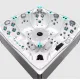 СПА-бассейн Joyee SPA Lincoln - R, 1350 л, 230 х 230 х 92 см, 5 мест (2 лежака), чаша белый перламутр, отделка серый пластик под дерево