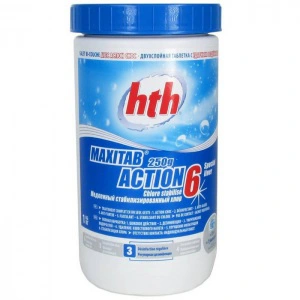 2-слойные таблетки HTH Maxitab Action 6 (быстрый и медленный хлор)